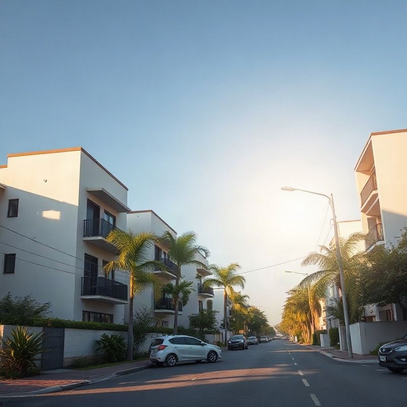 Salvador residential streetscape in afternoon light